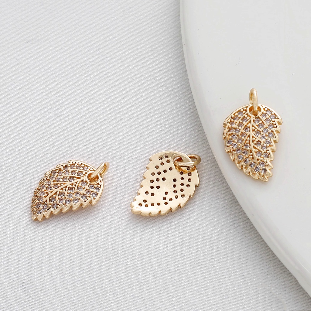 Mặt Dây Chuyền Mạ Vàng 14K Đính Đá Zircon Nhiều Màu Sắc