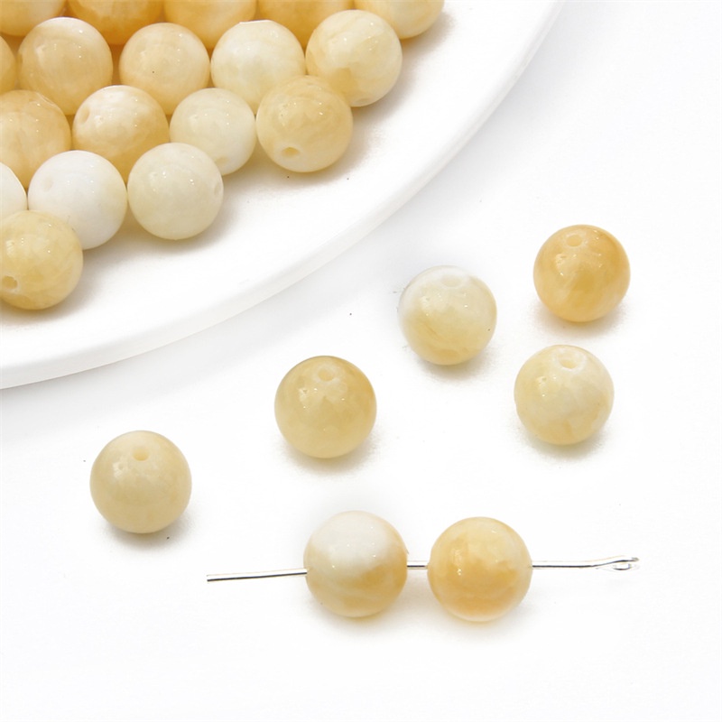 Túi 10 Hạt Xâu Chuỗi 8mm / 10mm Nhiều Màu Tự Nhiên Dùng Làm Đồ Trang Sức Thủ Công