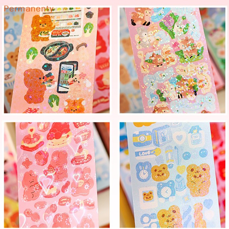 Bộ 10 Tấm Sticker In Hình Hoa Phong Cách Hàn Quốc Dùng Trang Trí Sổ Tay