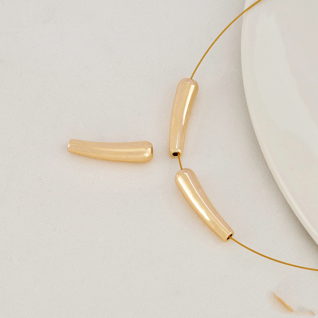 Mặt Dây Chuyền Hình Quả Cà Tím / Tỏi Lưỡi Liềm Màu Vàng 14K Xuyên Thấu diy