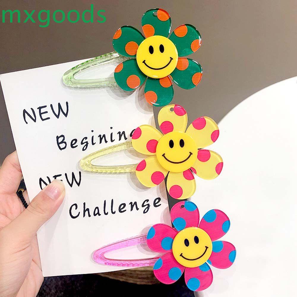 MXGOODS Kẹp Tóc Nữ Hình Hoa Hướng Dương / Mặt Cười / Tròn Thời Trang Hàn Quốc