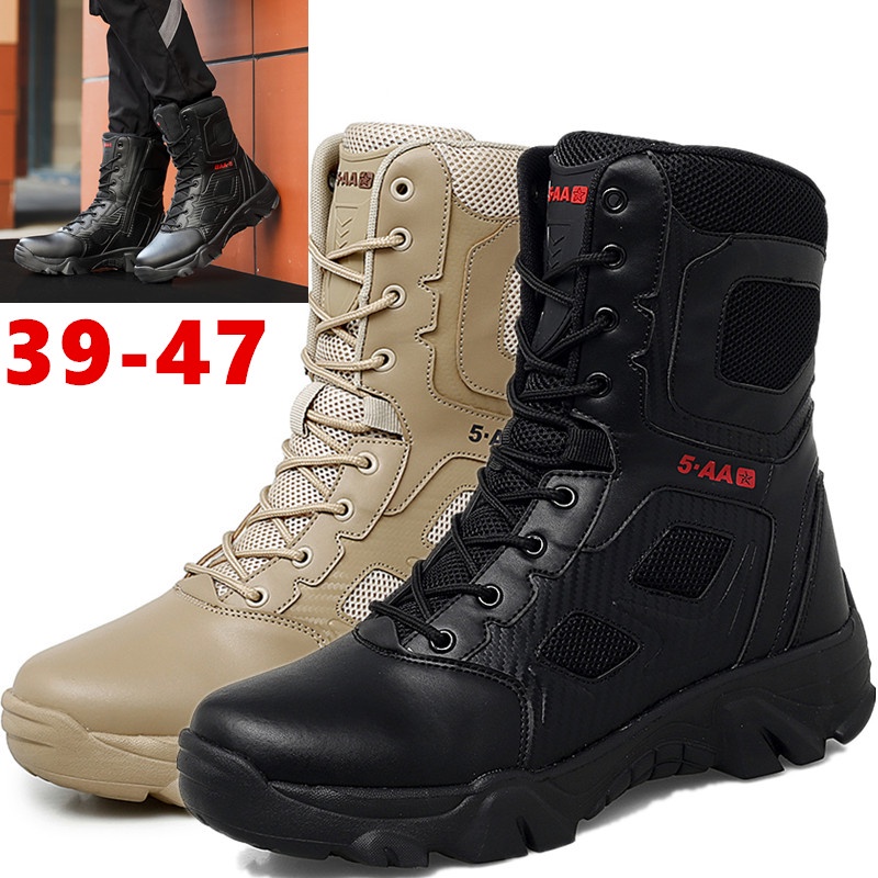 Hàng Có Sẵn Giày Bốt Quân Đội Cổ Cao Chống Nước Siêu Nhẹ Cho Nam