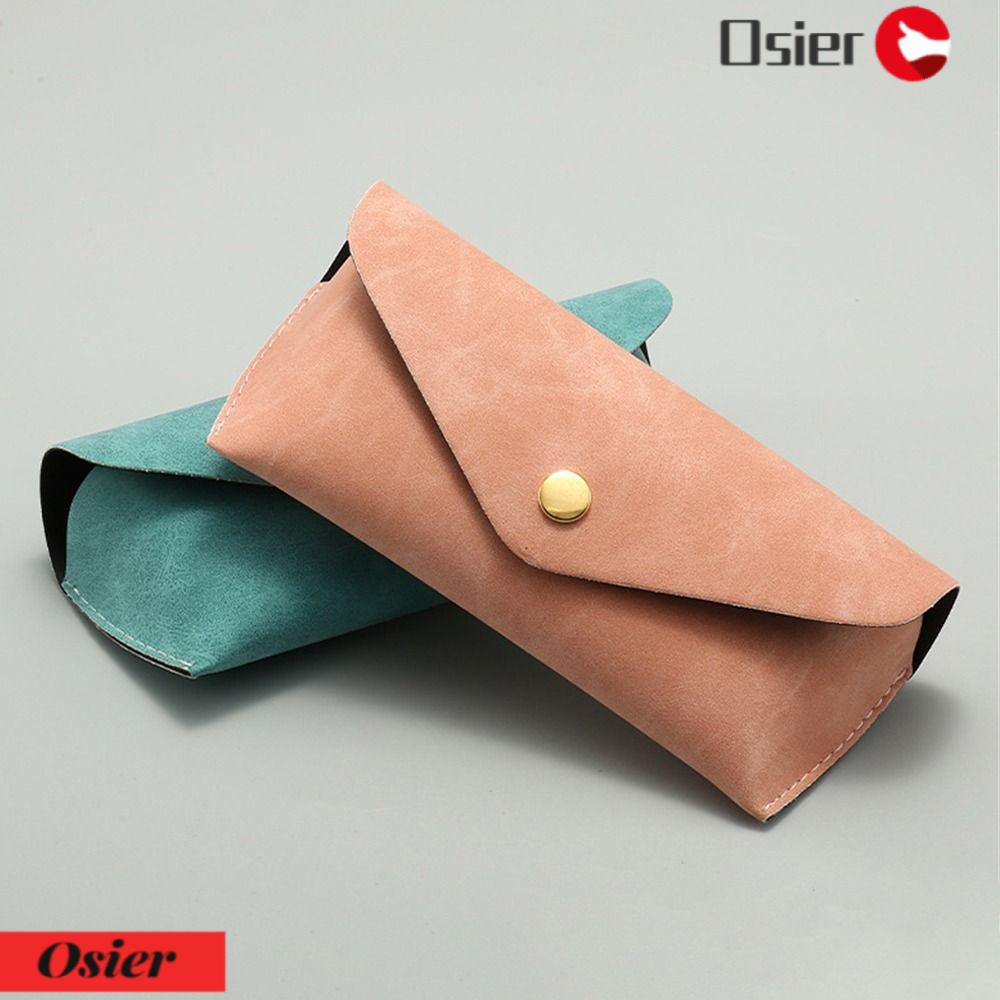 OSIER1 Hộp Đựng Mắt Kính Bằng Da Mềm Gấp Lại Được Màu Trơn Bảo Vệ Mắt Kính Dành Cho Nam Nữ