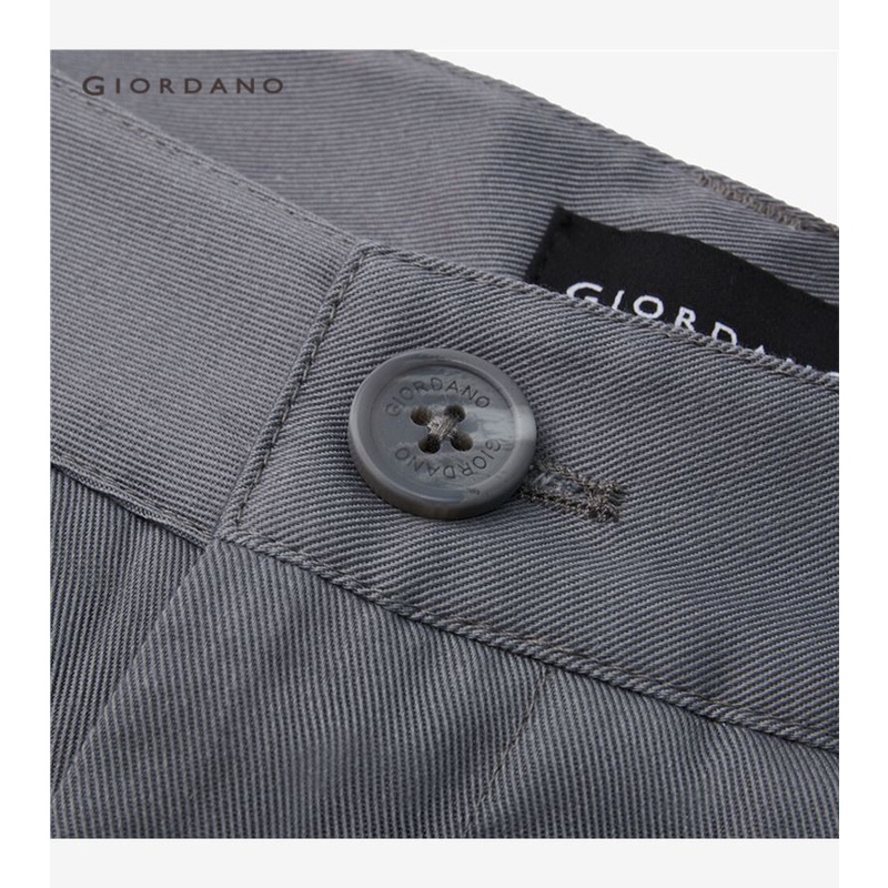 Quần Dài Lưng Cao 3 Tấc Màu Trơn Phong Cách Đơn Giản Thời Trang Cho Nam GIORDANO 01113066