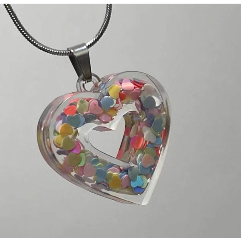 Vòng cổ Choker Mặt Trái Tim Bằng Thép Không Gỉ Thời Trang Cho Nữ