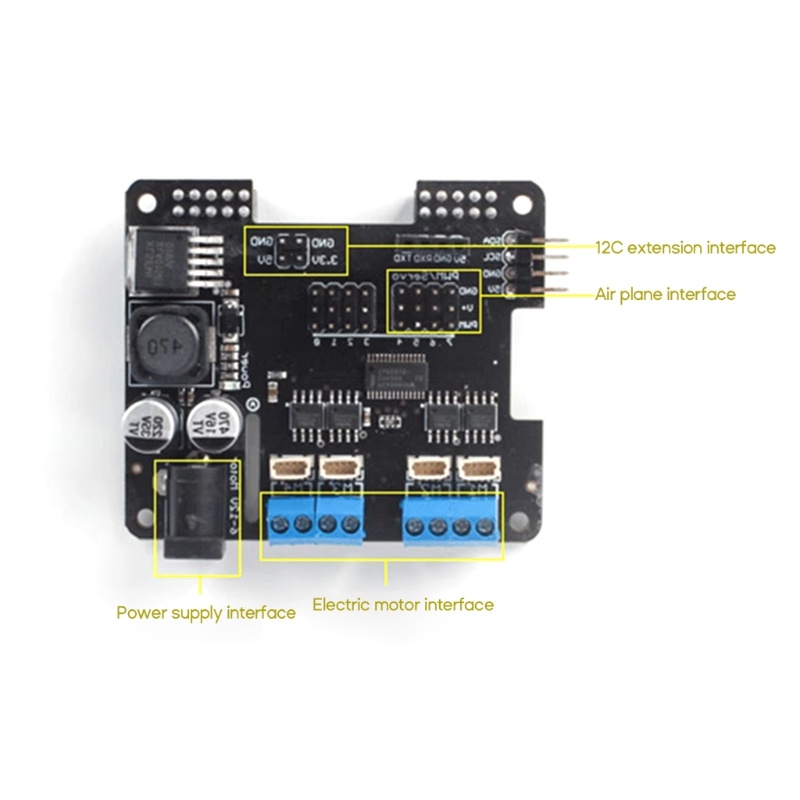 Bảng Mạch Điều Khiển Động Cơ Cho Raspberry Pi 4B 3B + 2 Đầu Ra 5A