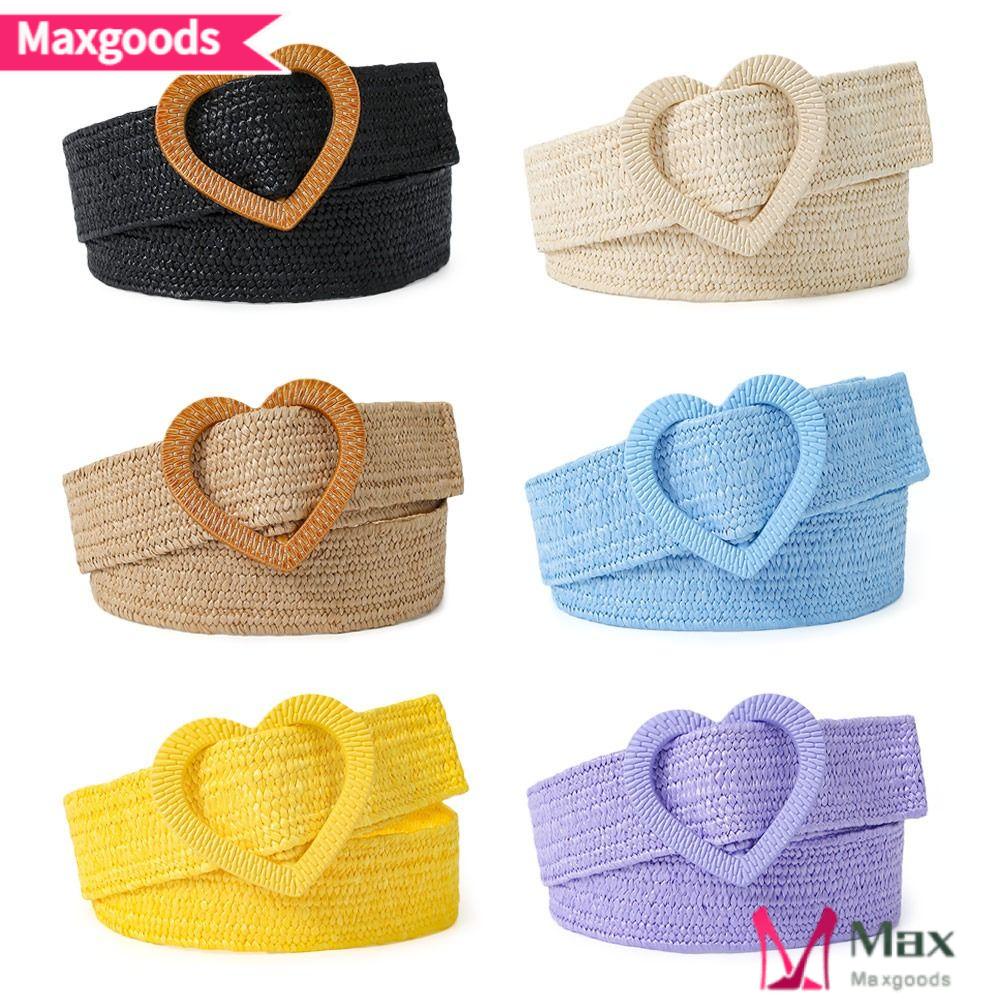 MAXG Thắt Lưng Đan Rơm Thời Trang Mùa Hè Phong Cách Bohemian Cho Nữ
