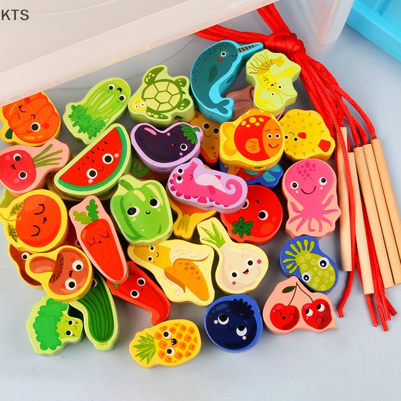 Set 12 / 16 / 23 / 25 Đồ Chơi Đóng Dây Hạt Nhiều Màu Hình Động Vật Hoạt Hình