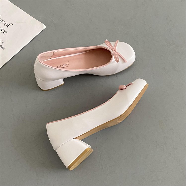 Giày Búp Bê Da PU Đính Nơ Thời Trang Mùa Hè Cho Nữ