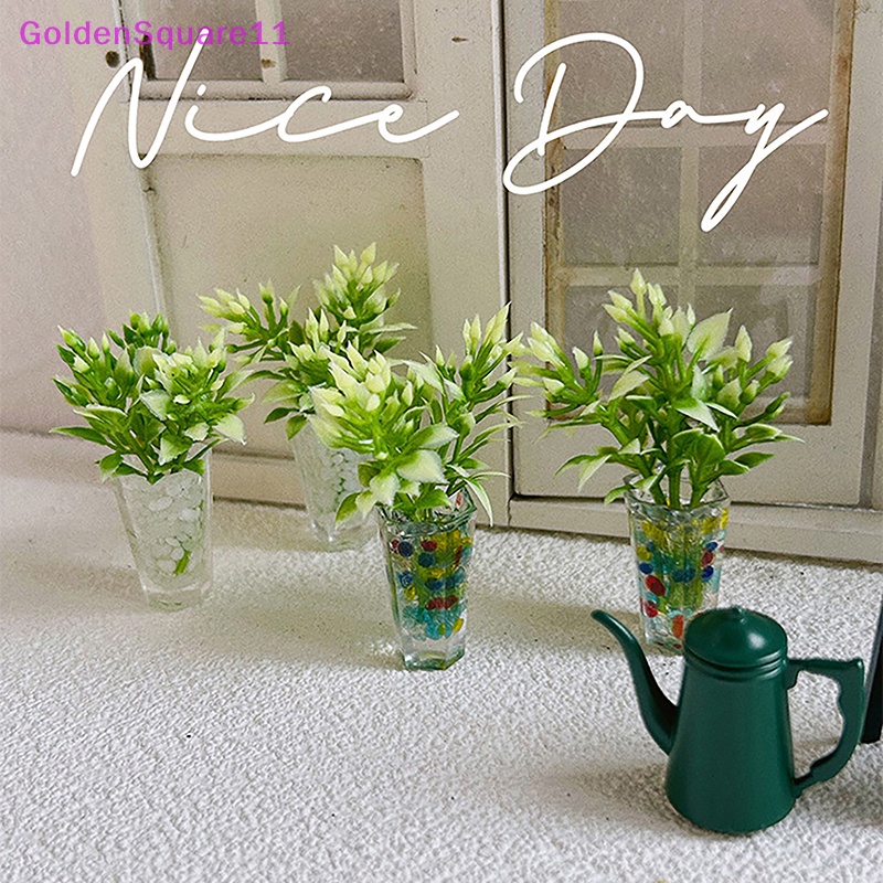 Bình Hoa Thủy Tinh Màu Vàng Tỉ Lệ 1: 12 Dùng Trang Trí Nhà Búp Bê