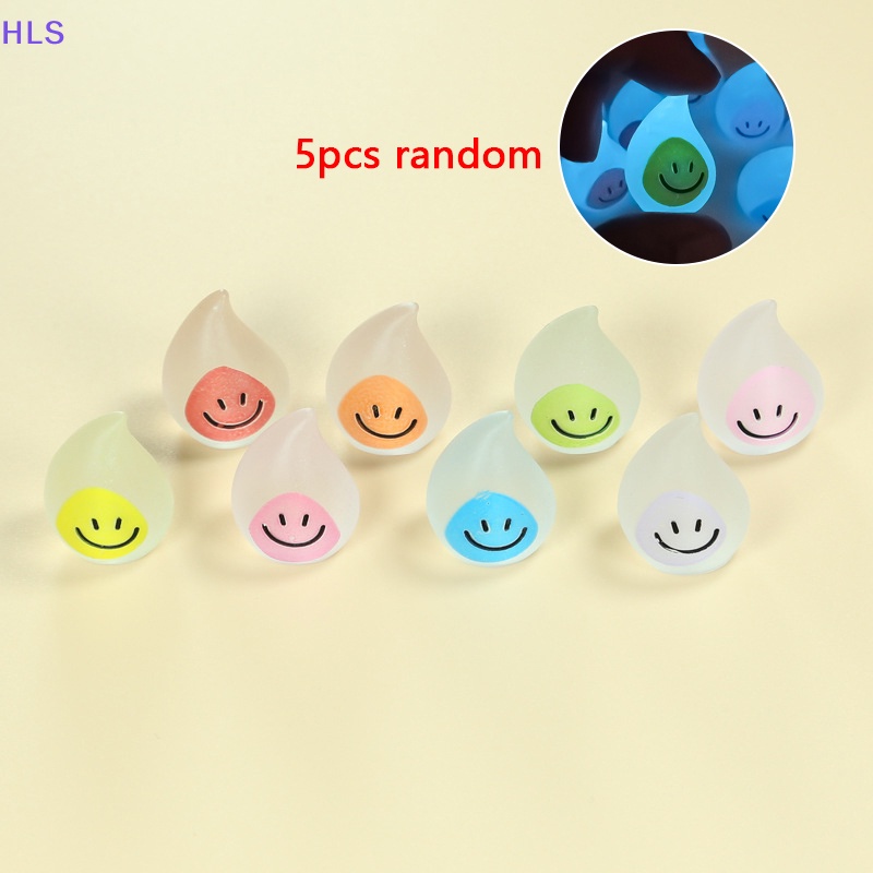 Set 5 Mặt Dây Chuyền Hình Ngọn Lửa Mini 3D Phát Sáng Trang Trí Phong Cảnh DIY