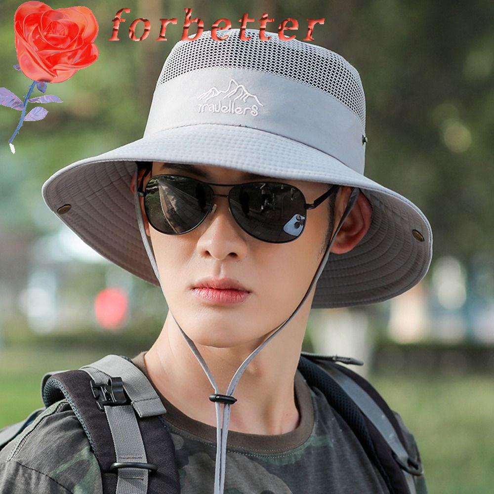 FORBETTER Mũ Bucket Chất Liệu Polyester Thoáng Khí Chống Tia UV Thời Trang Mùa Hè Cho Nam Sự Bảo Vệ