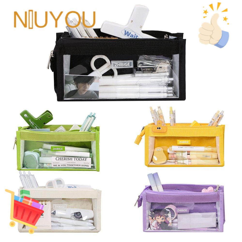 NIUYOU Túi Đựng Bút Màu Trơn Kích Cỡ Lớn Tiện Dụng Ốp