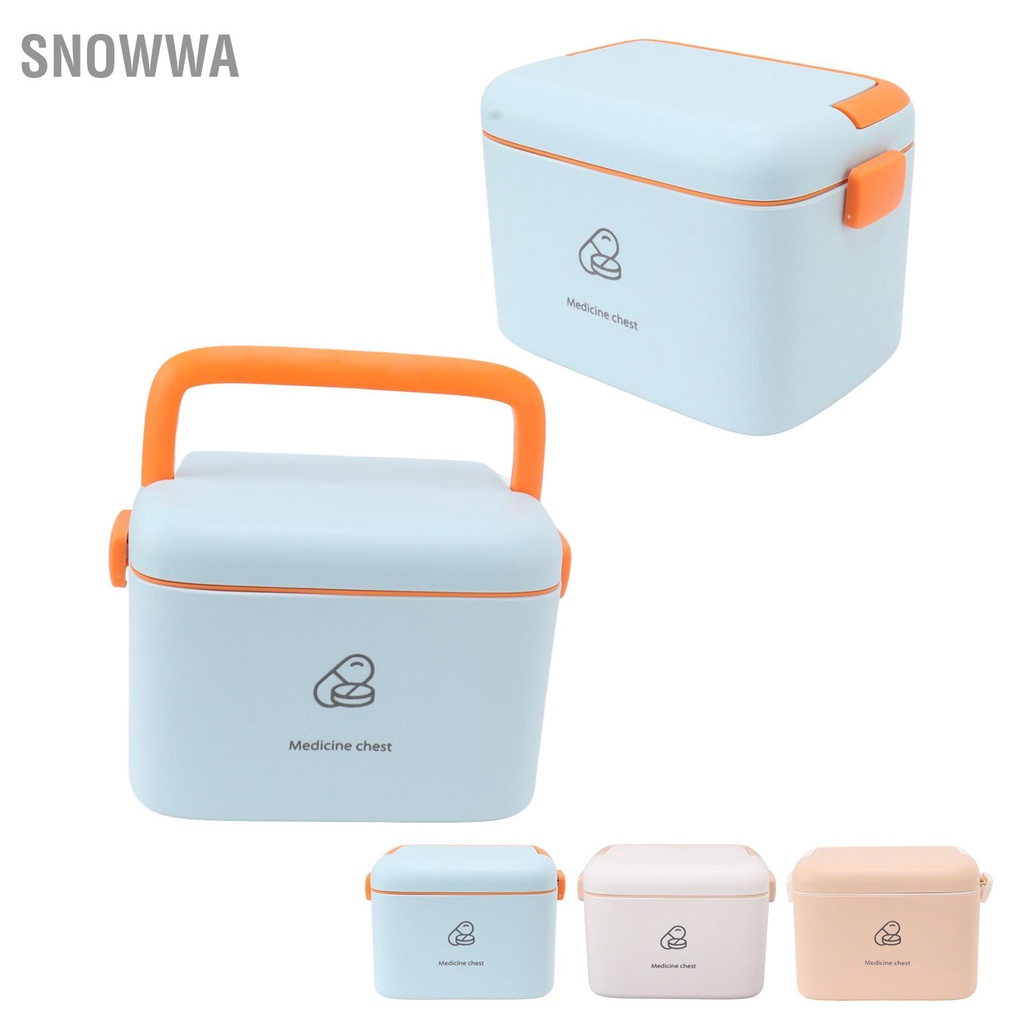 Snowwa Hộp lưu trữ thuốc lớn Công cụ tổ chức đựng khẩn cấp gia đình với khay có thể tháo rời