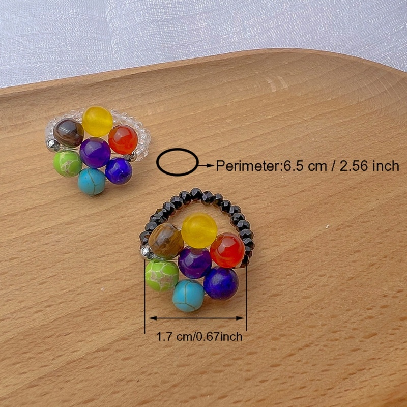Nhẫn Đính Hạt Hình Hoa Handmade Thời Trang Cho Nữ