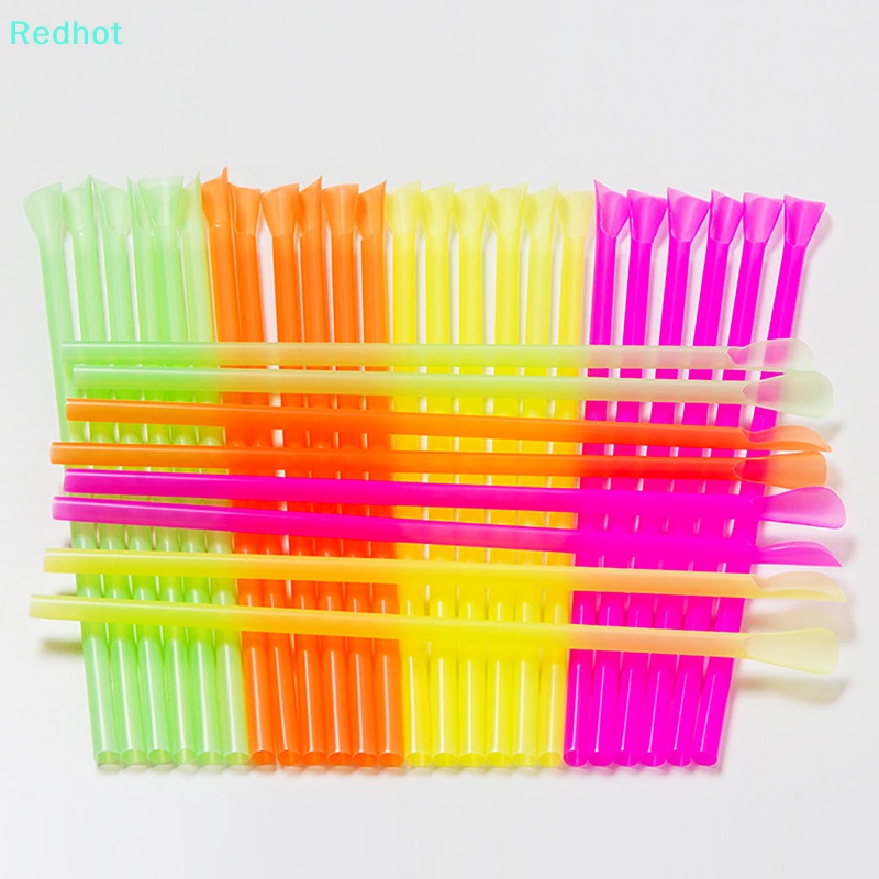 &lt; Redhot &gt; Set 100 Ống Hút Nhựa Nhiều Màu Cho Bữa Tiệc Sinh Nhật