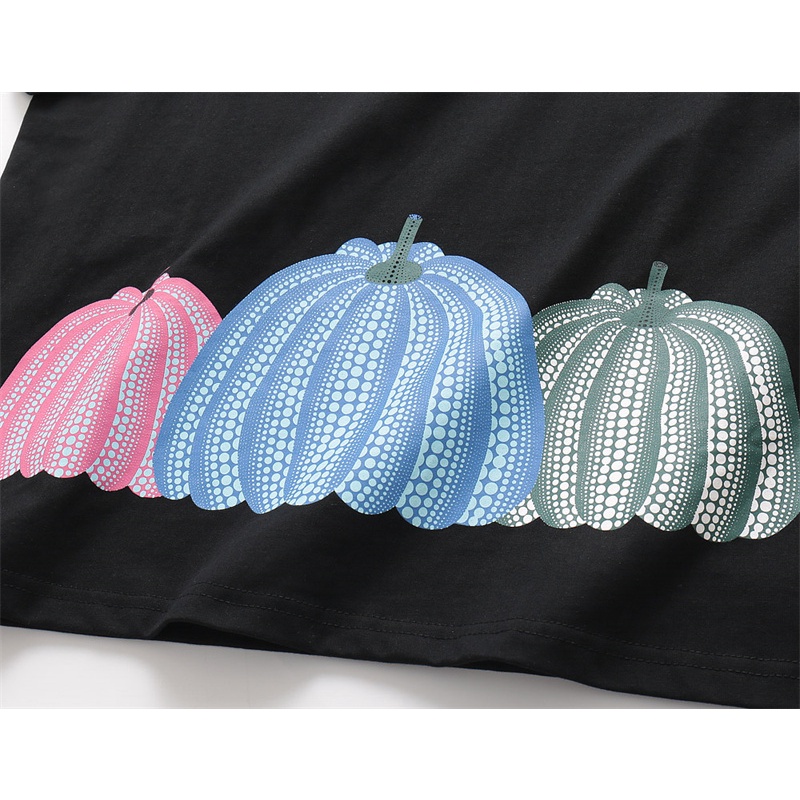 Áo Thun Cotton Tay Ngắn In Họa Tiết Bí Ngô / Chấm Bi Plus Size L4866V Cho Nam Và Nữ