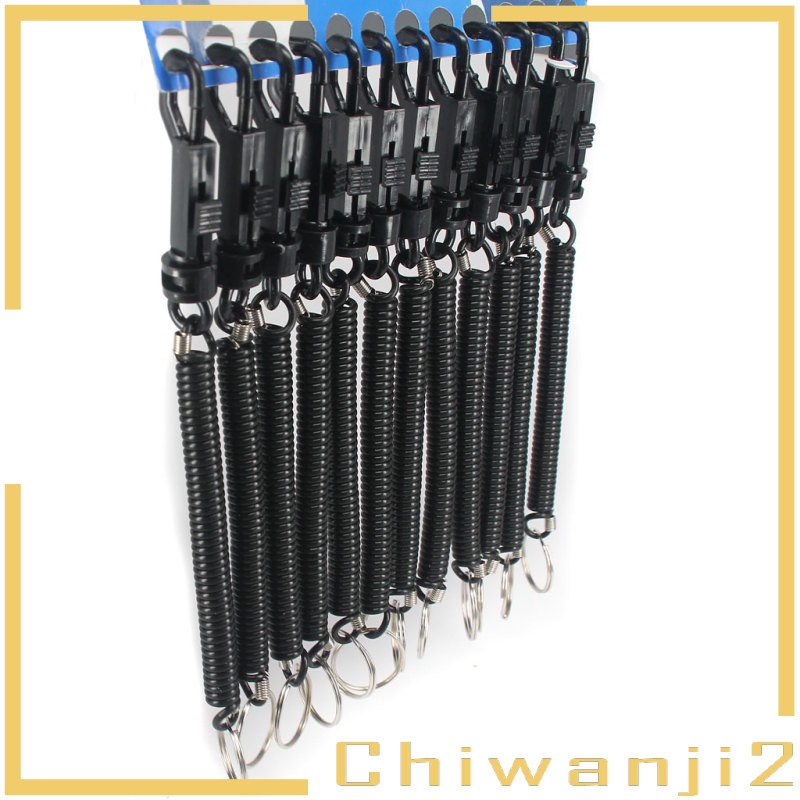 Set 12 Móc Khóa Xoắn Ốc Màu Đen