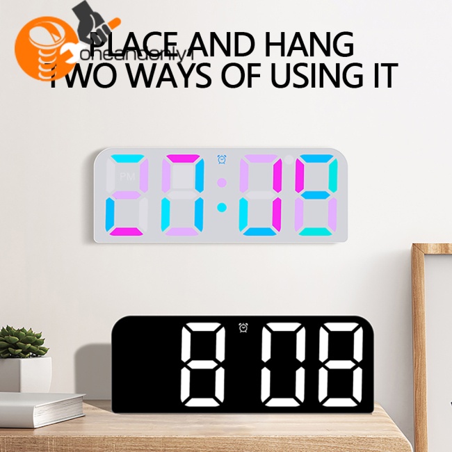 Đồng Hồ Kỹ Thuật Số Treo Tường 12 / 24 Giờ Chế Độ Đèn LED Tự Động Dùng Trong Nhà Bếp / Văn Phòng