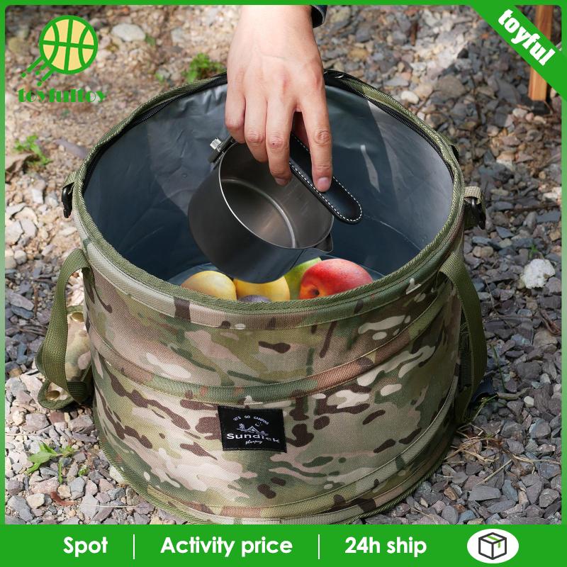 Thùng Đựng Rác Có Nắp Có Thể Tái Chế Tiện Dụng Khi Đi Cắm Trại