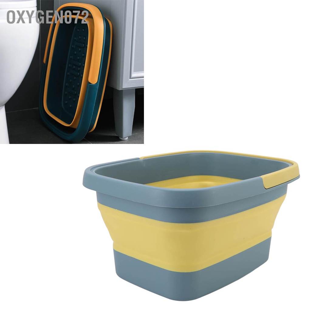 Chậu ngâm chân mát xa gấp gọn - Bồn ngâm chân Massage bằng silicon Xô tắm Hộ gia đình - Oxygen072