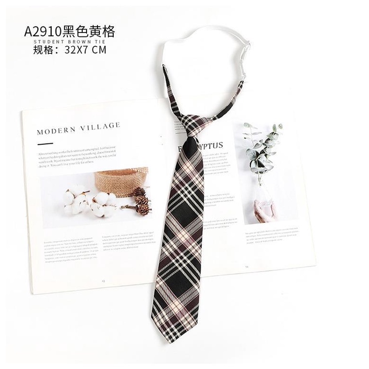 Cà Vạt Nơ Họa Tiết Sọc Caro Phong Cách Retro Nhật Bản