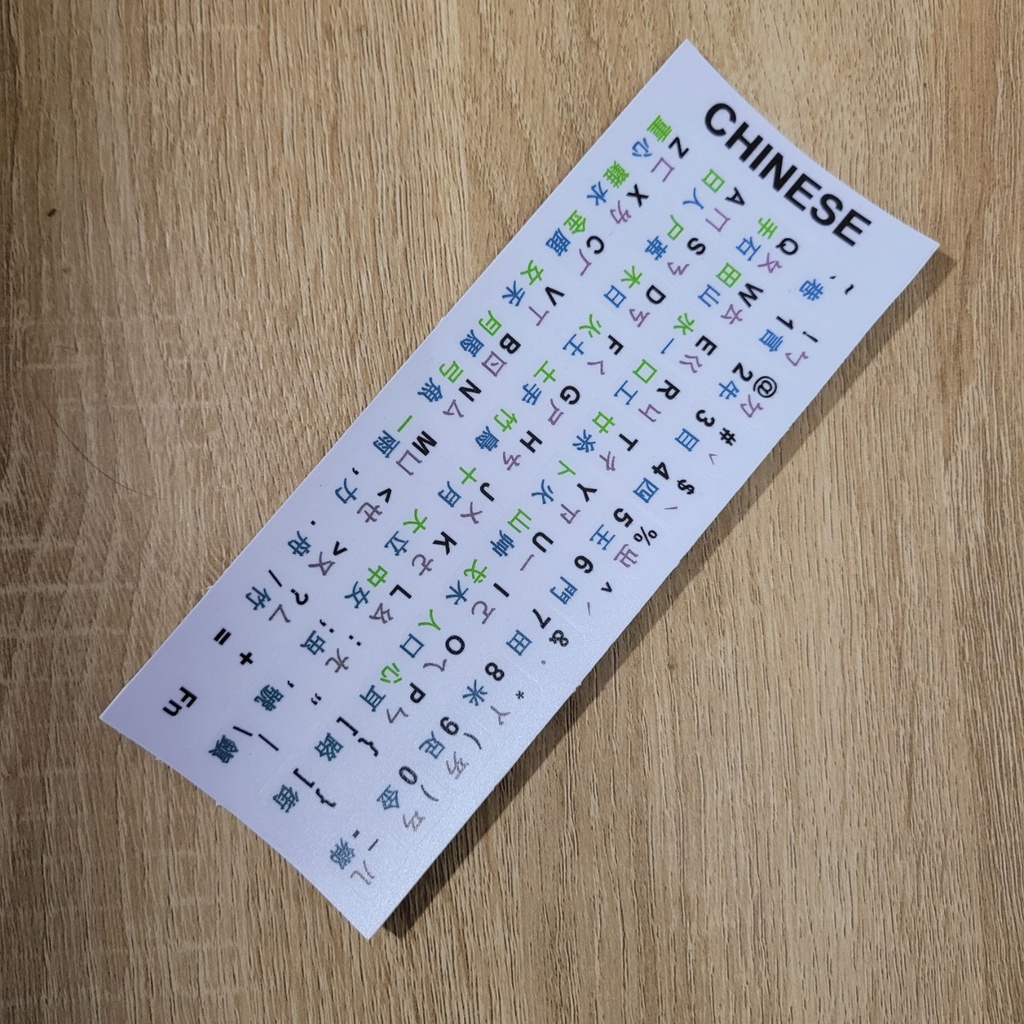 Sticker Dán Bàn Phím TRUNG QUỐC - ANH - Miếng Dán Song Ngữ - Bề Mặt Nhám - Chất Liệu Cao - Hàng Tự Sản Xuất