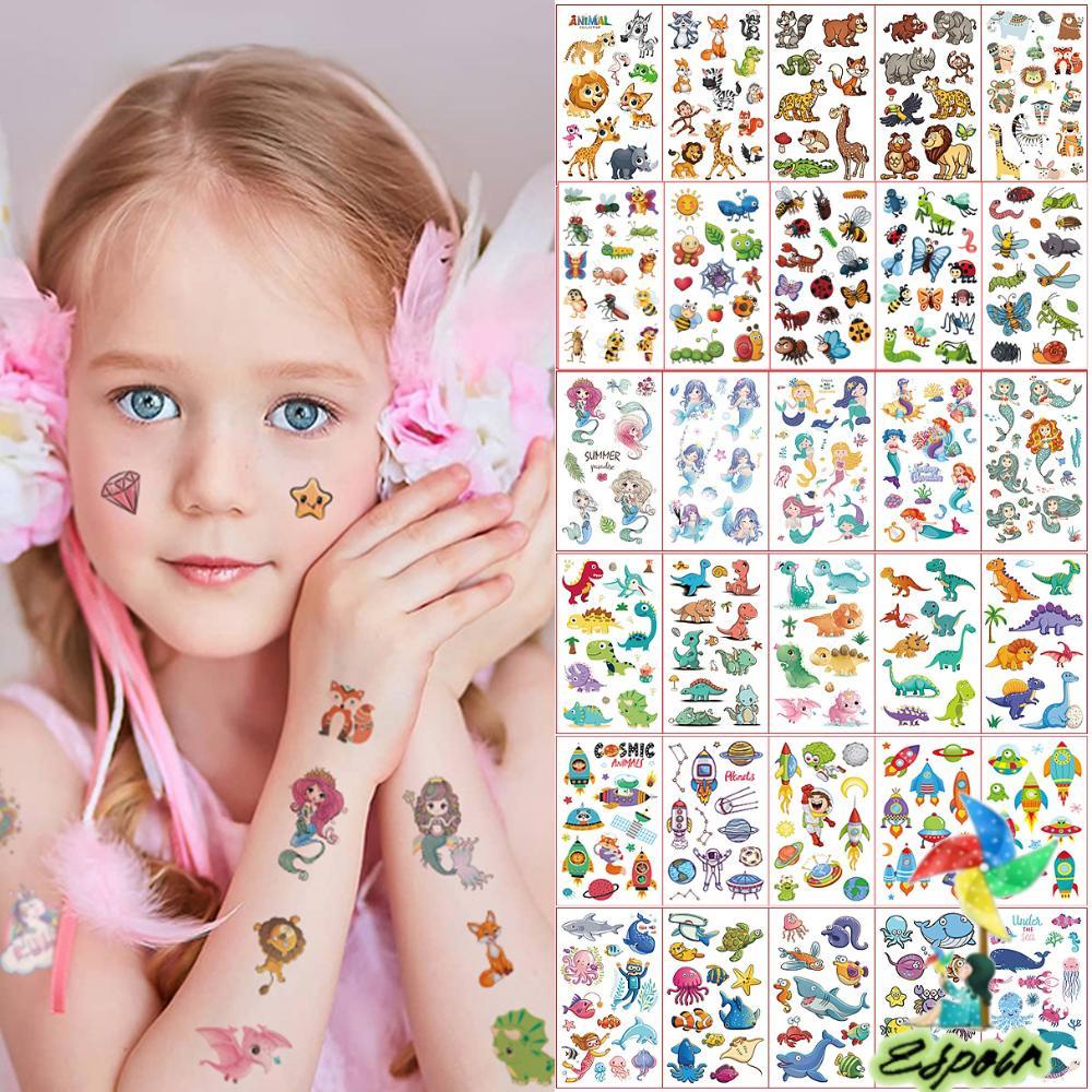 ESPO Set 10 Tấm Hình Xăm Dán Nghệ Thuật Hình Động Vật Dành Cho Bé Trai Và Bé Gái