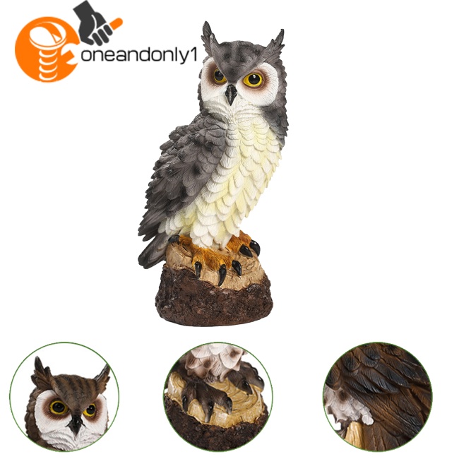 Đồ trang trí Chim Cú Bằng Nhựa Resin 7 Inch Sống Động Trang Trí Sân Vườn / Văn Phòng