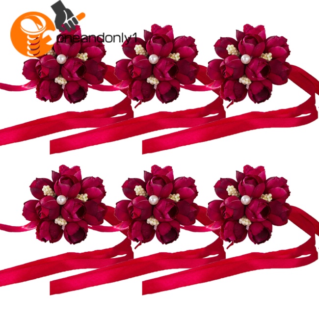 Set 6 Vòng Hoa Đeo Cổ Tay Cho Cô Dâu