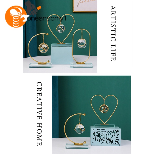 [COD] Giá Đỡ Trưng Bày Quả Cầu Pha Lê Hình Bán Nguyệt / Trái Tim / Hình Oval Bằng Sắt Sáng Tạo