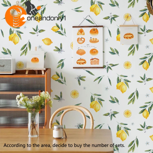 Set 2 Miếng Dán Tường Trang Trí Hình Trái Cây Tươi Tắn Cho Phòng Trẻ Em