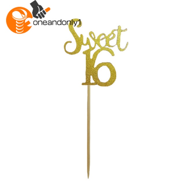 Set 10 Thẻ Chữ Happy Birthday 16th Dùng Trang Trí Bánh Kem Sinh Nhật