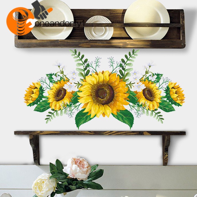 Giấy Dán Tường Tự Dính Họa Tiết Hoa Hướng Dương Sáng Tạo Trang Trí Phòng Khách / Phòng Ngủ