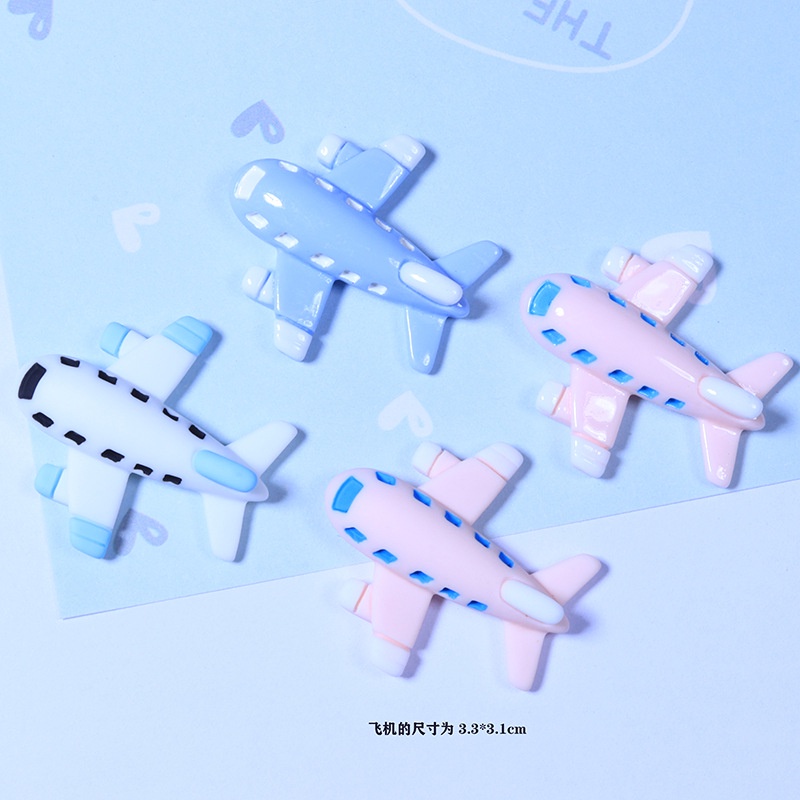 Set 10 Kẹp Tóc Hình Đám Mây / Máy Bay Bằng Nhựa Resin Màu Kẹo DIY Cho Điện Thoại