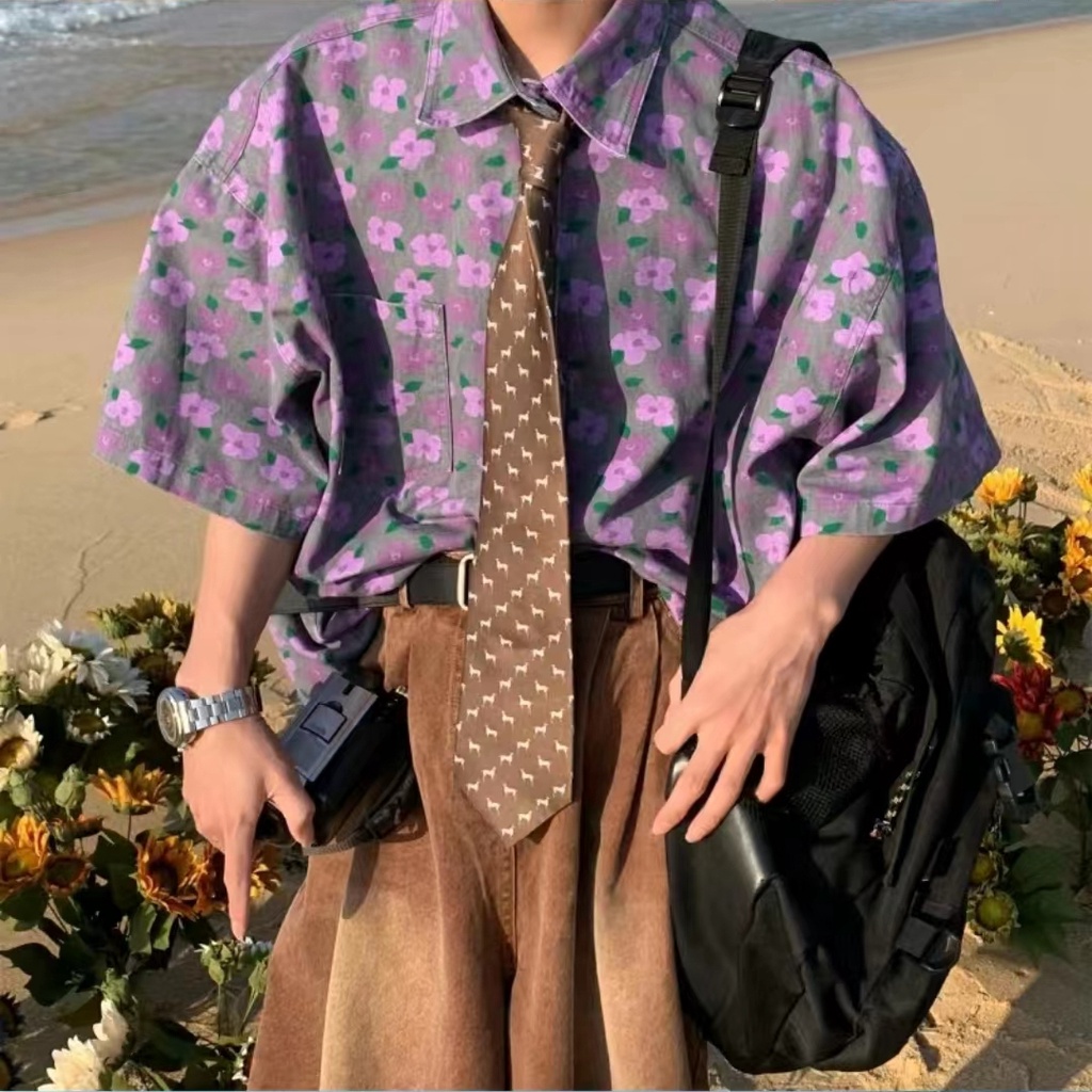 Áo Thun Tay Ngắn Cổ Tròn Họa Tiết Kẻ Sọc Thời Trang Mùa Hè Phong Cách Hàn Quốc Cho Nam