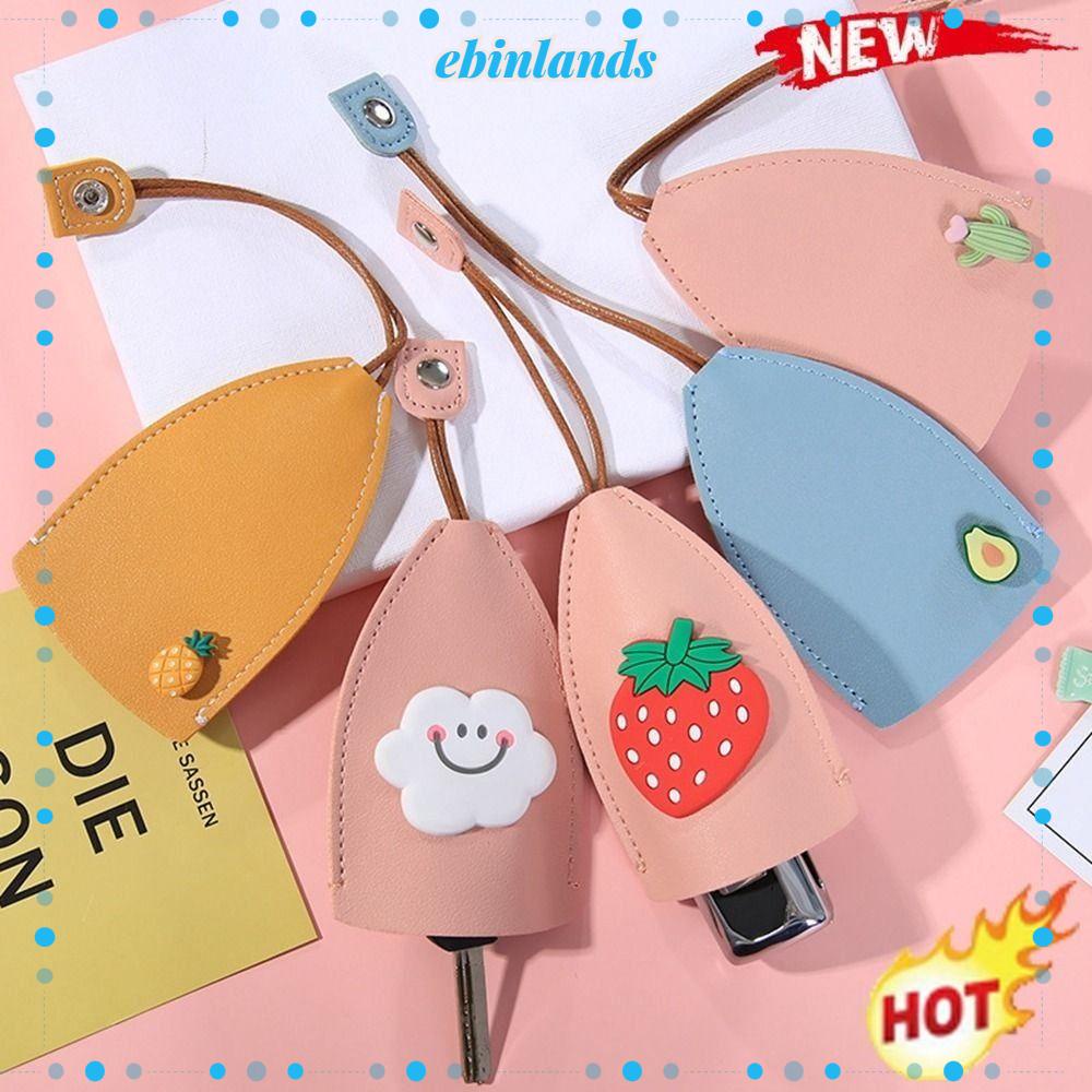 EBINLANDS Bao Da PU Đựng Chìa Khóa Xe Hơi Màu Vàng Đen Dành Cho Nam Nữ