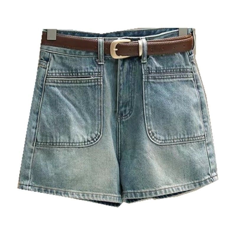 Quần Short Denim Chữ a Lưng Cao Ống Rộng Thời Trang Mùa Hè 2023 Dành Cho Nữ