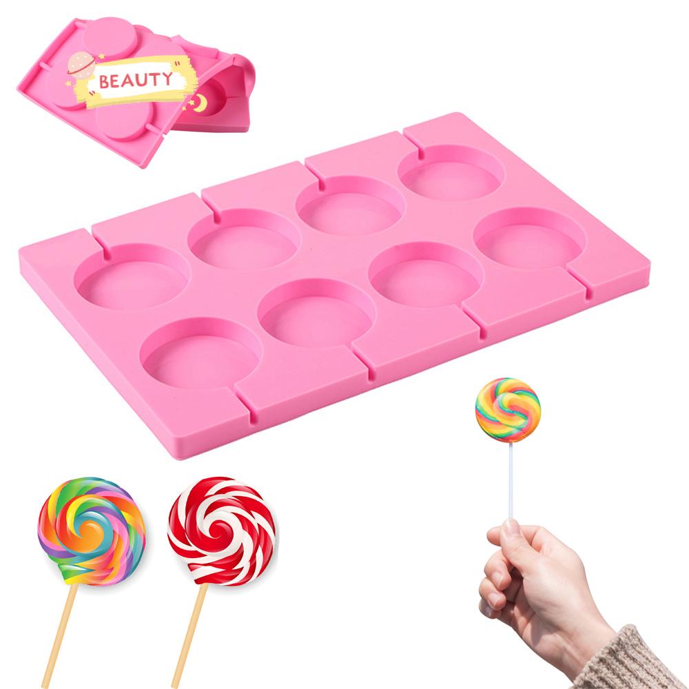 BEAUTY Khuôn Silicone Làm Kẹo Mút Hình Tròn Lớn