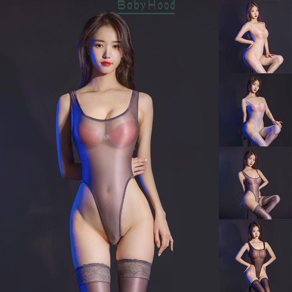 Womens Bodysuit Nylon+Spandex Open Croth Regular See Through Sexy Sheer#BBHOOD