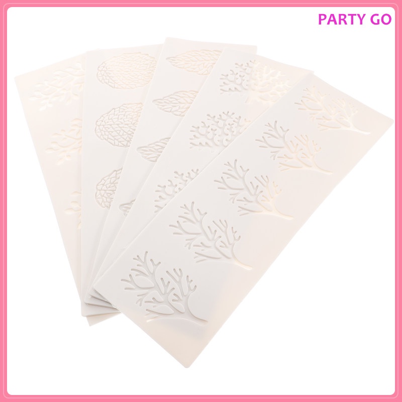 Set 5 Khuôn Silicone Nhấn Bánh Hình Ren Hoa