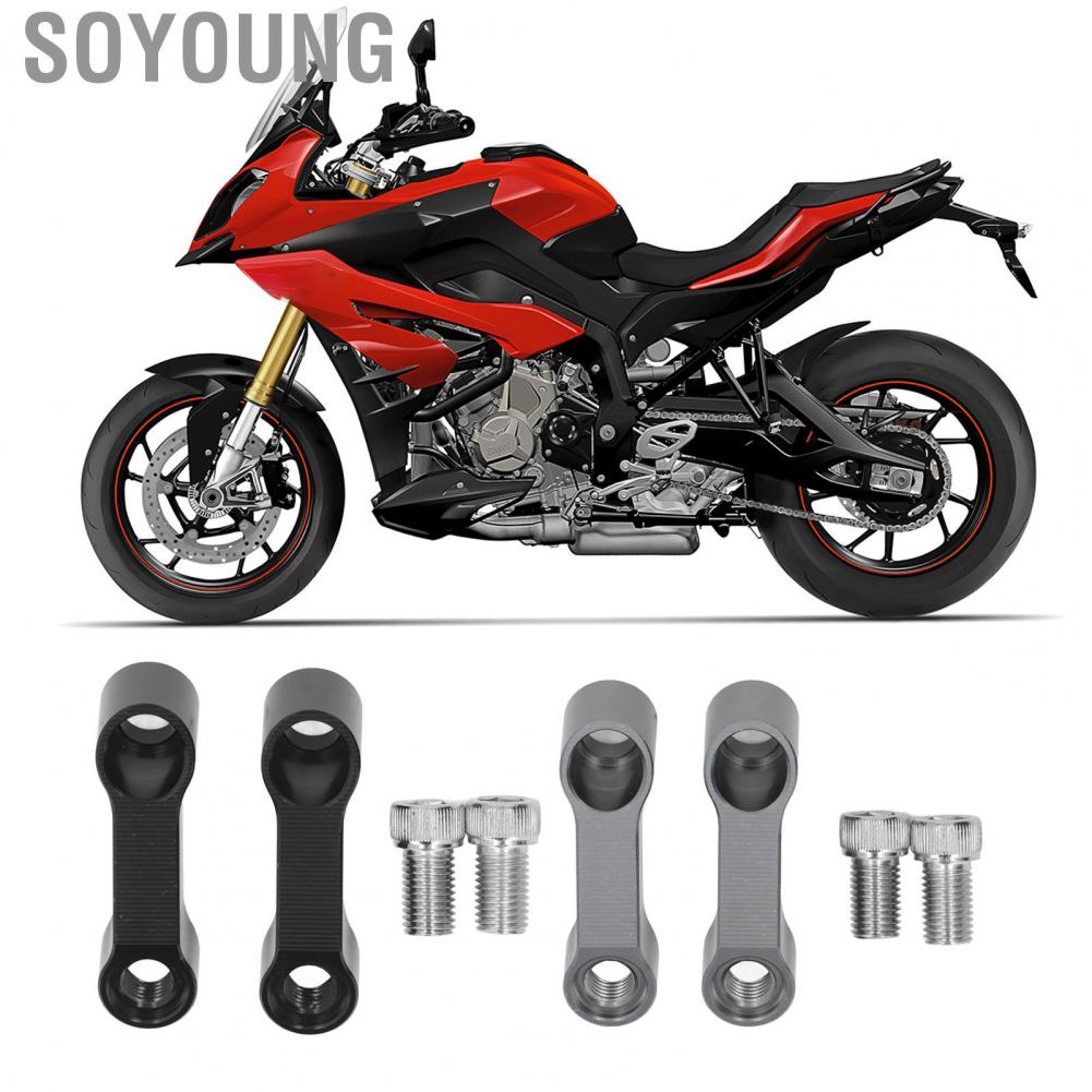 Soyoung Mirror Extension Adapter  Risers Extenders Wear Resistant Aluminium Alloy Impact Proof Practical for Motorcycle