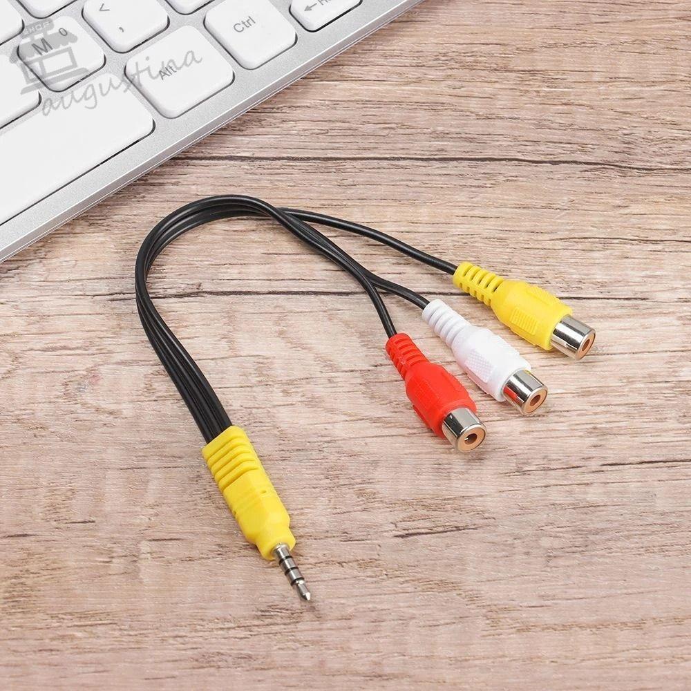 AUGUSTINA Cáp ChuyểN ĐổI Âm Thanh RCA 3.5mm, ĐầU CắM 3 RCA 20cm 3.5mm Cho MáY ẢNh
