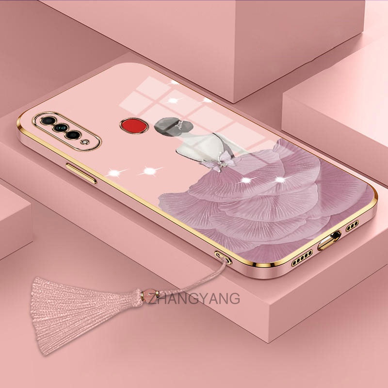 Ốp Điện Thoại TPU Silicon Mềm Chống Rơi Phối Chùm Tua Rua Dễ Thương Dành Cho oppo a31