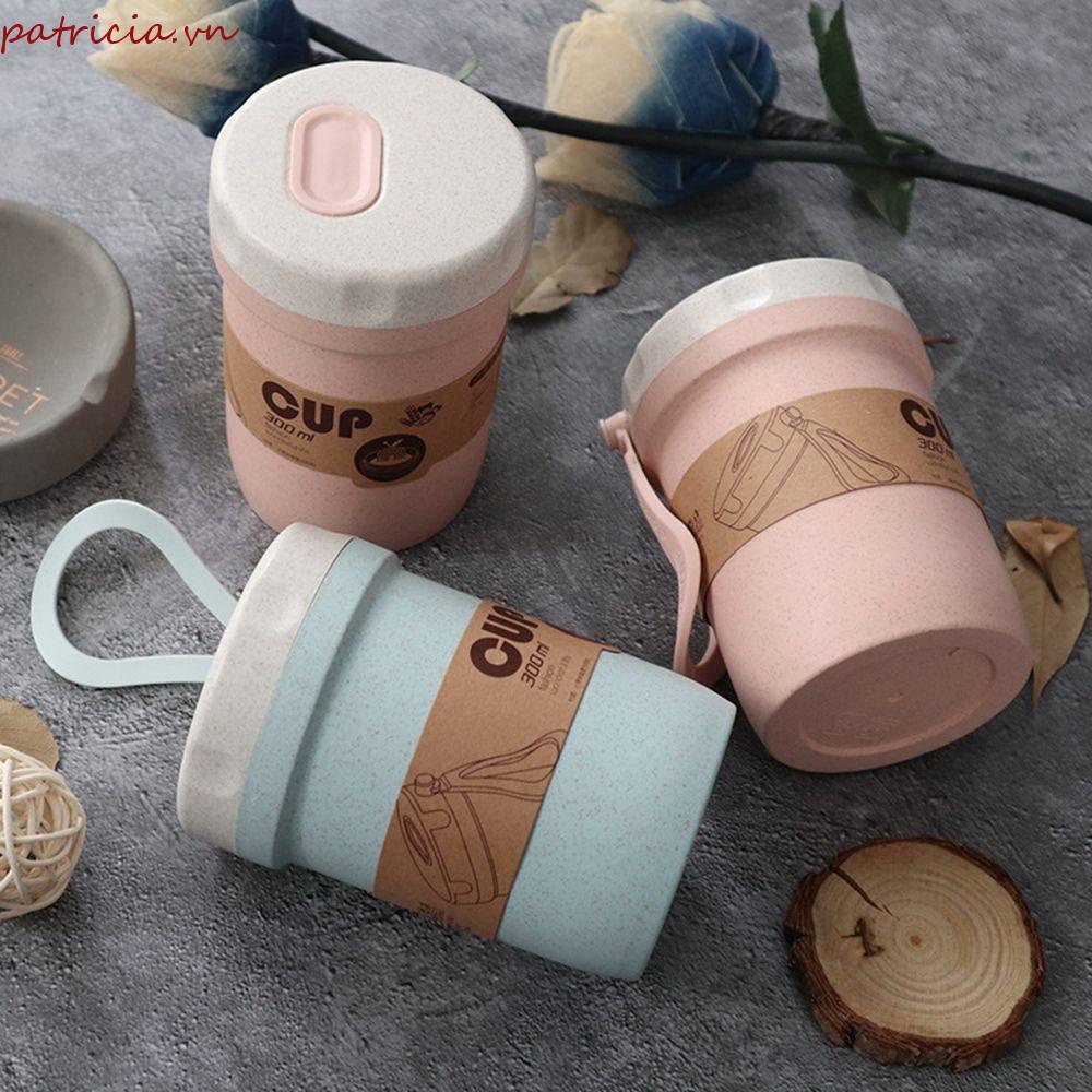 PATRICIA Hộp Đựng Cơm Trưa Hình Tròn 300ml Bằng Chất Liệu Lúa Mạch Có Thể Hâm Nóng Tiện Dụng Mang Theo Du Lịch / Dã Ngoại