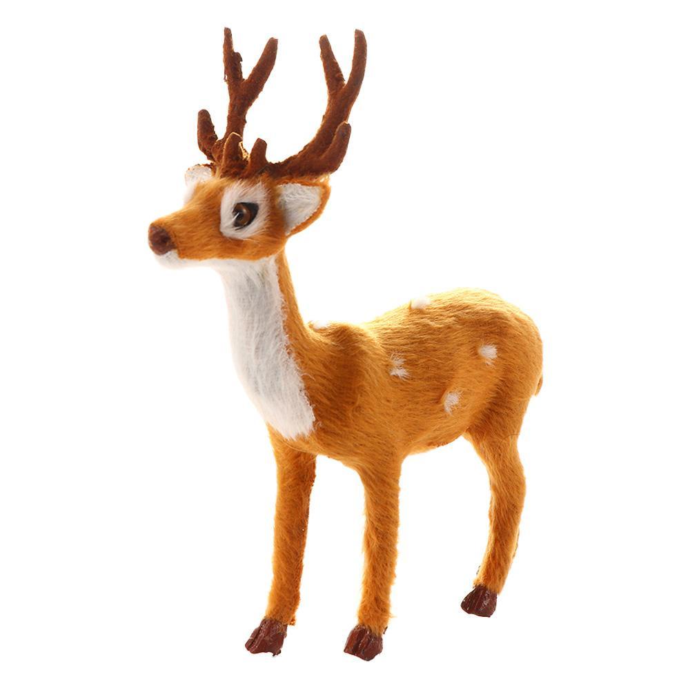 YIYU Đồ trang trí Chú Nai Hoạt Hình Bằng Lông Nhung Để Bàn Trang Trí Năm Mới