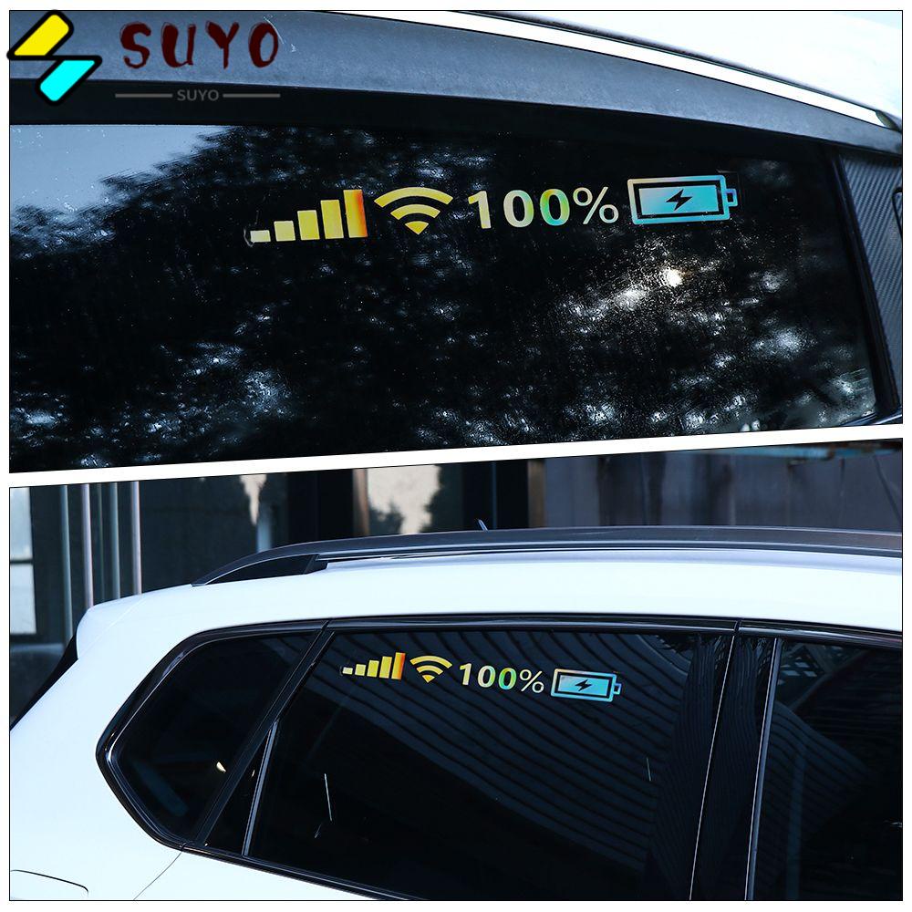 SUYO Sticker Dán Trang Trí Kính Chắn Gió Xe Hơi Hình Biển Báo Hiệu