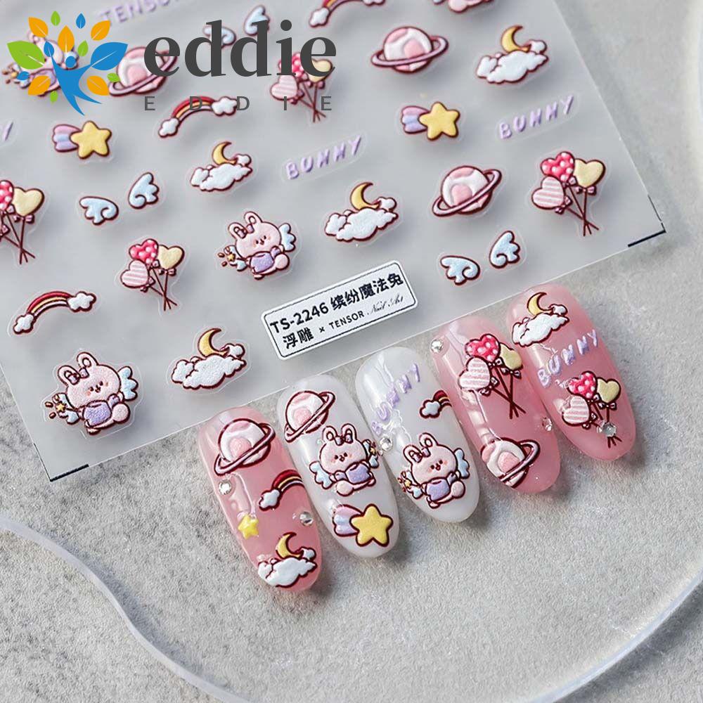 26EDIE Miếng Dán Trang Trí Móng Tay Tự Dính Họa Tiết Động Vật / Hoa / Vịt Hoạt Hình Đáng Yêu