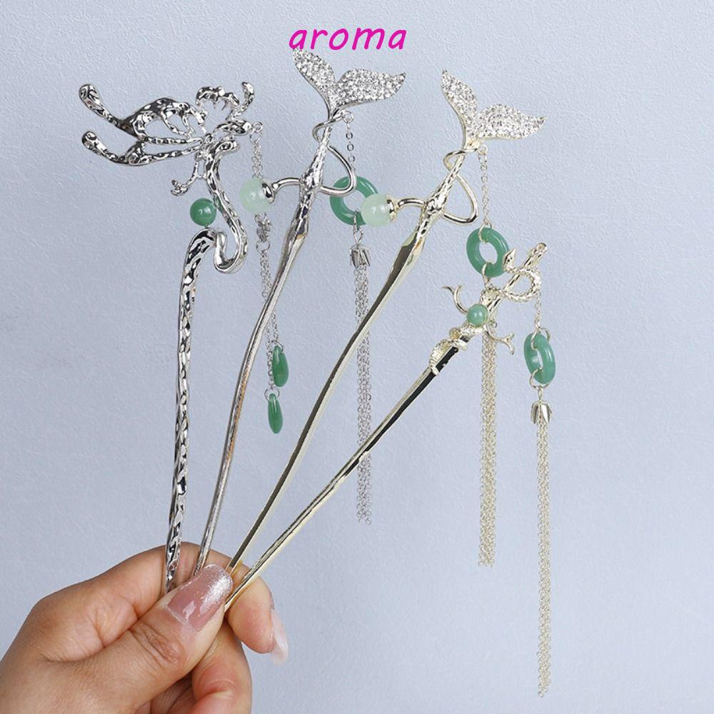 AROMA Trâm Cài Tóc Tua Rua Bằng Đồng Phong Cách Trung Hoa Cổ Điển Mới Cho Nữ