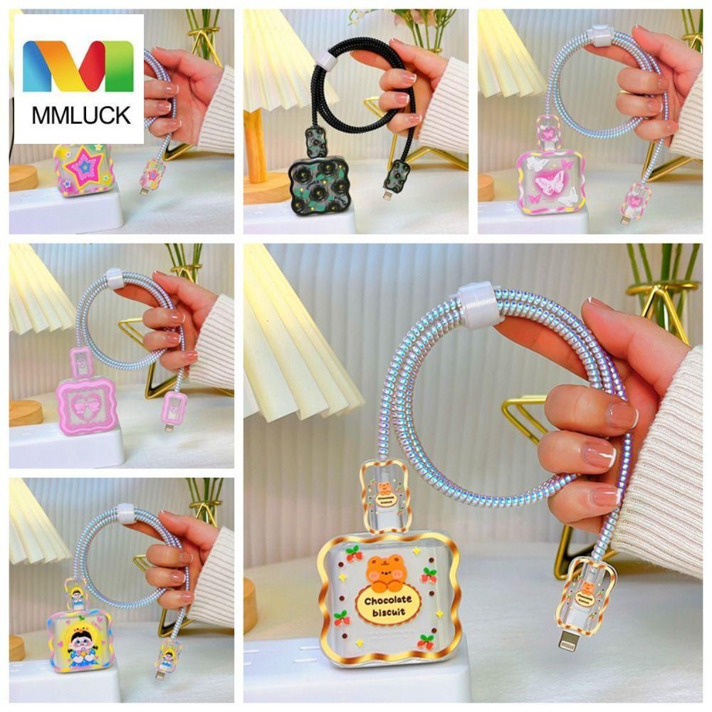 MMLUCK Vỏ Bọc Bảo Vệ Đầu Sạc Thoáng Khí Chống Đứt Cáp 18W / 20W Kiểu Gợn Sóng Hoạt Hình
